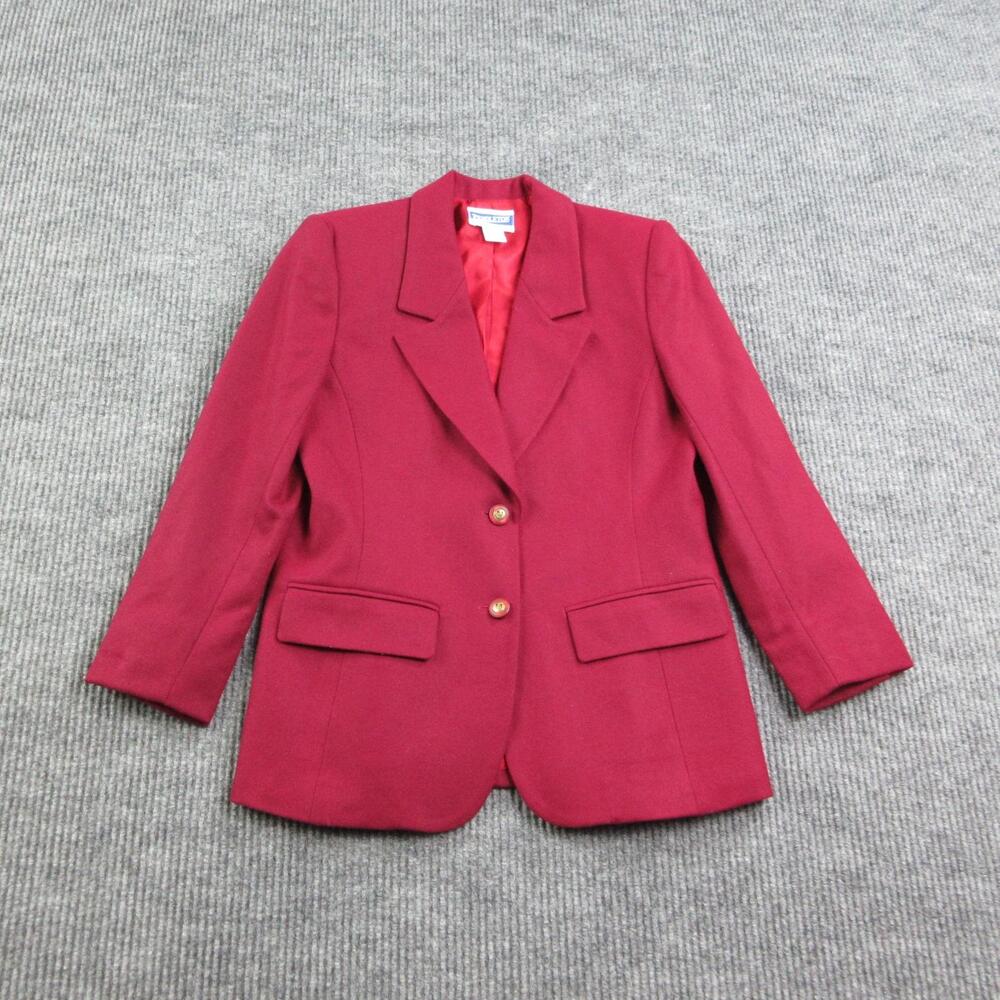 Pendleton Blazer Womens 2 Red 100% Wool Lined Tailored Two-Button Petite NWT